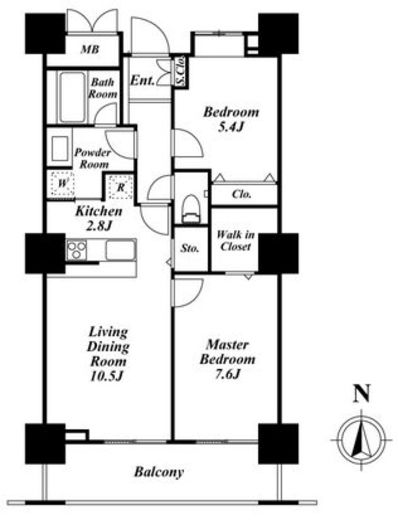 ロイヤルパークスタワー南千住　1209号室　間取り