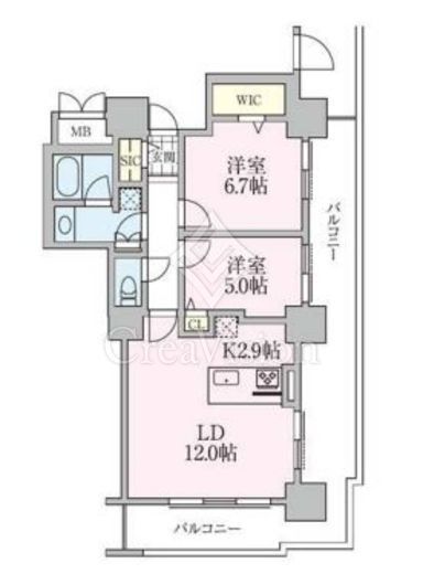 ロイヤルパークスタワー南千住　1519号室　間取り