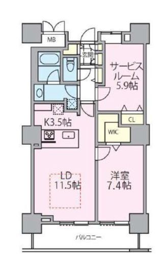 ロイヤルパークスタワー南千住　1803号室　間取り