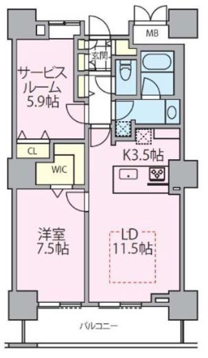 ロイヤルパークスタワー南千住　1914号室　間取り