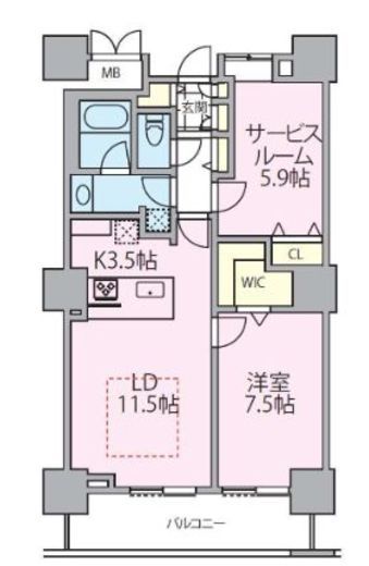 ロイヤルパークスタワー南千住　2002号室　間取り