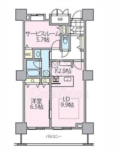 ロイヤルパークスタワー南千住　2203号室　間取り