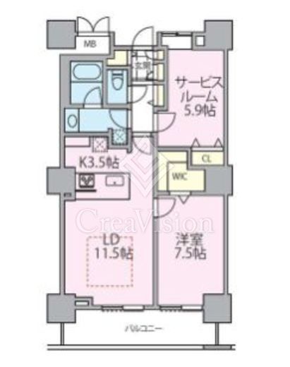 ロイヤルパークスタワー南千住　2302号室　間取り