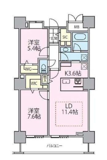 ロイヤルパークスタワー南千住　2607号室　間取り