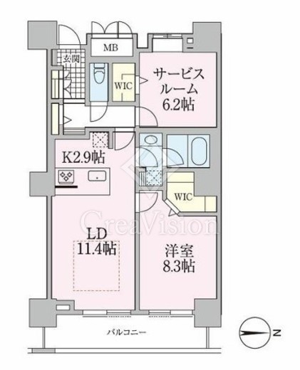 ロイヤルパークスタワー南千住　2911号室　間取り