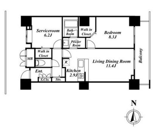 ロイヤルパークスタワー南千住　2911号室　間取り