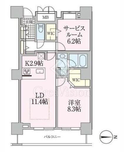ロイヤルパークスタワー南千住　3411号室　間取り