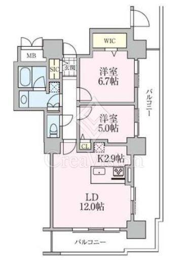 ロイヤルパークスタワー南千住　619号室　間取り