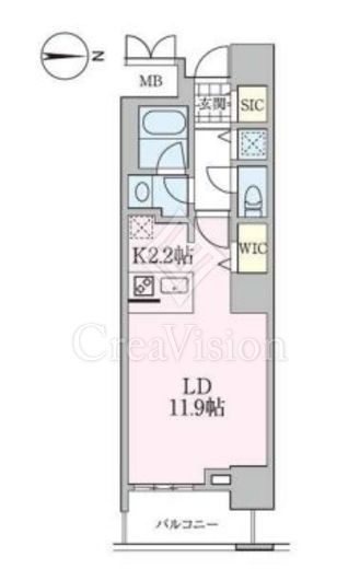 ロイヤルパークスタワー南千住　816号室　間取り