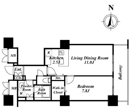 ロイヤルパークスタワー南千住　818号室　間取り