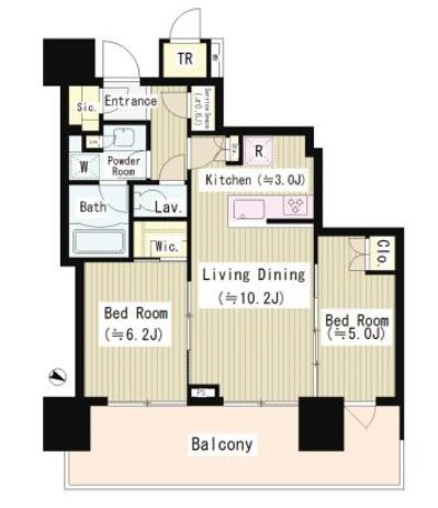 ブリリアタワー池袋　3210号室　間取り