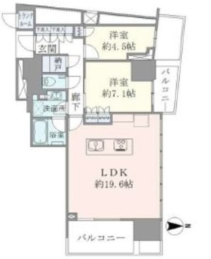 ブリリアタワー池袋　2211号室　間取り