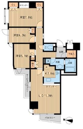 KDXレジデンス千駄木　902号室　間取り