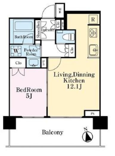 ミッドレジデンス文京　1304号室　間取り