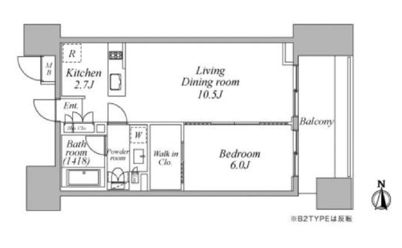 レジディア芝浦KAIGAN　406号室　間取り