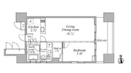 レジディア芝浦KAIGAN　1101号室　間取り