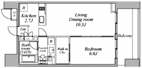 レジディア芝浦KAIGAN　406号室　間取り