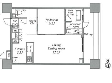 レジディア芝浦KAIGAN　903号室　間取り