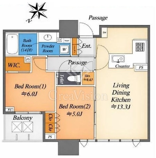 グランドミレーニア タワー＆スイート　4F3号室　間取り