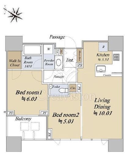 グランドミレーニア タワー＆スイート　7F5号室　間取り