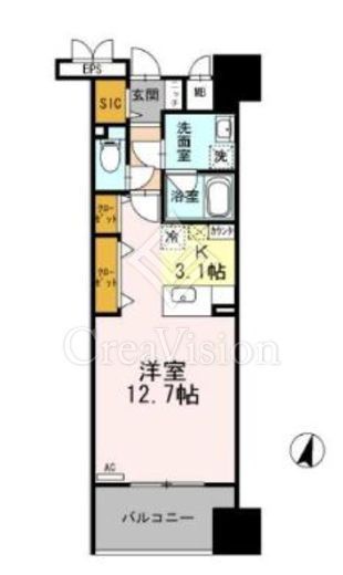 ロイヤルパークスシーサー南千住　608号室　間取り