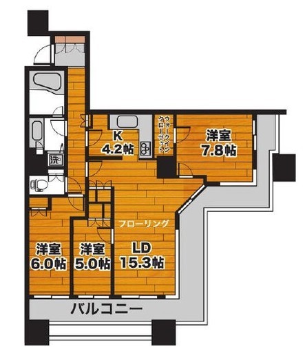 エアライズタワー　17F1号室　間取り