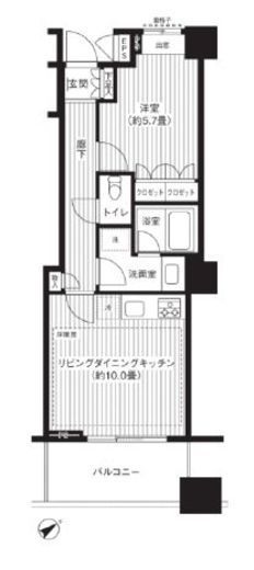 エアライズタワー　406号室　間取り