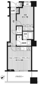 エアライズタワー　906号室　間取り
