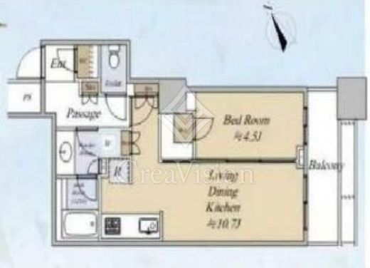 エアライズタワー　23F1号室　間取り