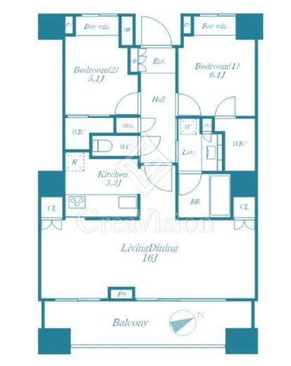 エアライズタワー　2905号室　間取り