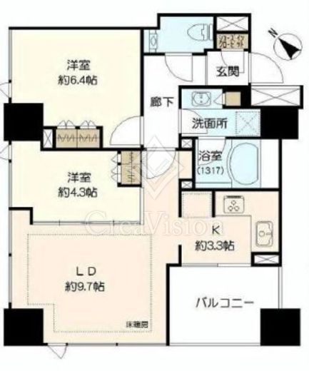 シティタワー池袋ウエストゲート　29F2号室　間取り