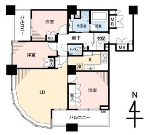 ザ・タワーグランディア　2105号室　間取り