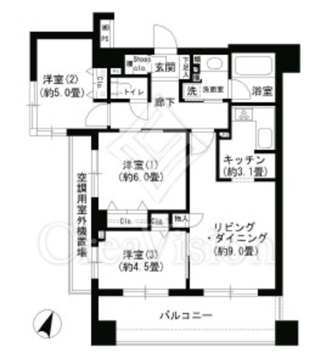 クリオ文京小石川　801号室　間取り