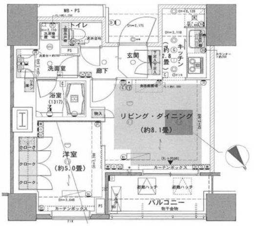 パークタワー池袋イーストプレイス　601号室　間取り