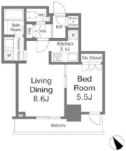 パークタワー池袋イーストプレイス　906号室　間取り