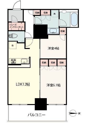 ルミナリータワー池袋　1706号室　間取り