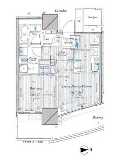 ルミナリータワー池袋　1109号室　間取り