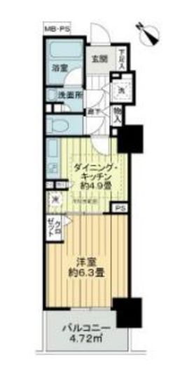 ライオンズタワー池袋　507号室　間取り