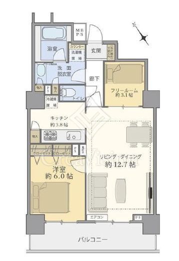 ライオンズタワー池袋　18F1号室　間取り