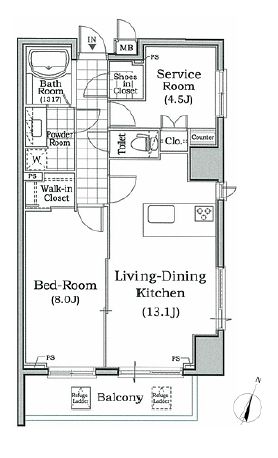 レジディア文京本駒込　608号室　間取り