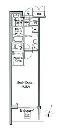 レジディア文京本駒込　808号室　間取り