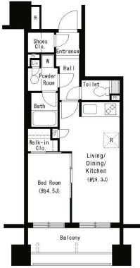 パークアクシス大塚　1203号室　間取り