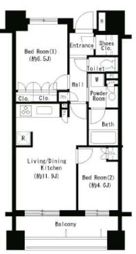 パークアクシス大塚　1302号室　間取り