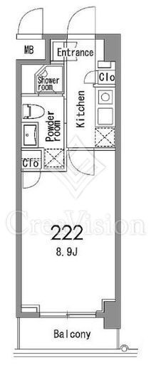 カスタリア中目黒　322号室　間取り