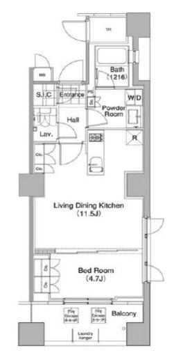 コンフォリア東池袋ウエスト　201号室　間取り