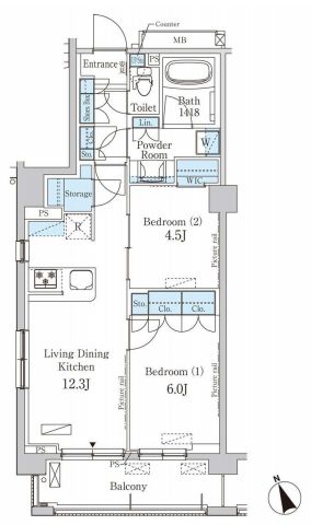 パークアクシス駒込ヒルトップ　407号室　間取り