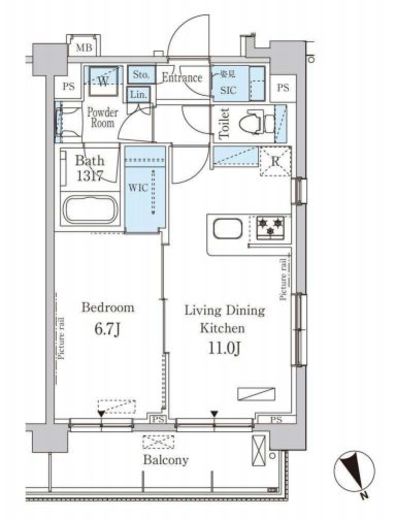 パークアクシス駒込ヒルトップ　408号室　間取り