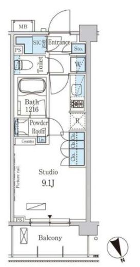 パークアクシス駒込ヒルトップ　411号室　間取り