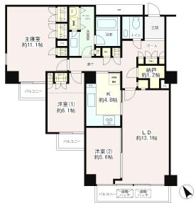 小石川パークタワー　508号室　間取り