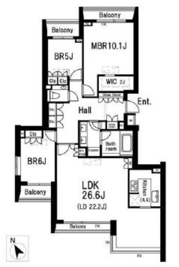 目白ガーデンヒルズ　C6F1号室　間取り